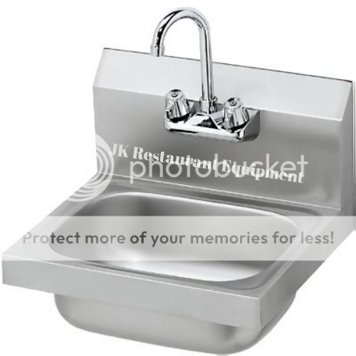 New Commercial Kitchen Stainless Steel Wall-Mount Hand Sink w/ Faucet ...